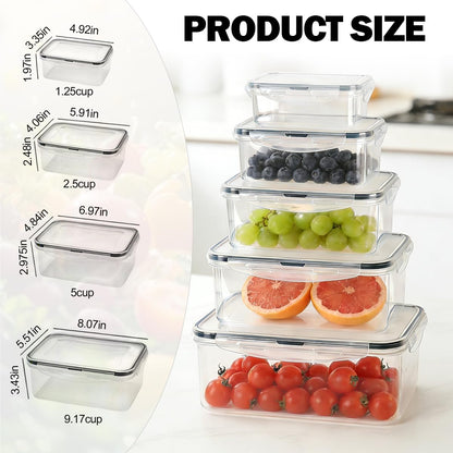 4 Pcs Food Storage Containers with Lids Airtight, 4 Sizes Sets(74oz+40.5oz+20oz+10oz), Plastic Meal Prep Containers, Dishwasher & Microwave & Refrigerator Safe, for Meal Prep & Freezer, Rectangular