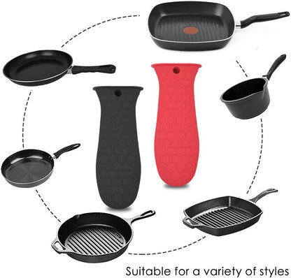 Set of 6 Silicone Hot Handle Holder Non-Slip Heat Resistant Pot Handle Holders Skillet Handle Cover Sleeve for Cast Iron Skillets Frying Pan Griddle Kitchen Cookware Handles