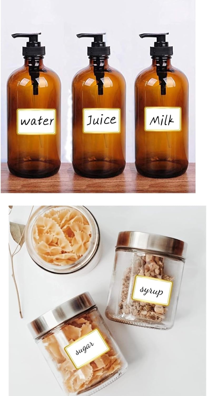 Blank Waterproof Removable Labels for Freezer Storage containers, Labels forJars,Date Label Food Storage Stickers, Waterproof Oil Resistant Easy Clean Leaves no Residue 500Total Per Roll