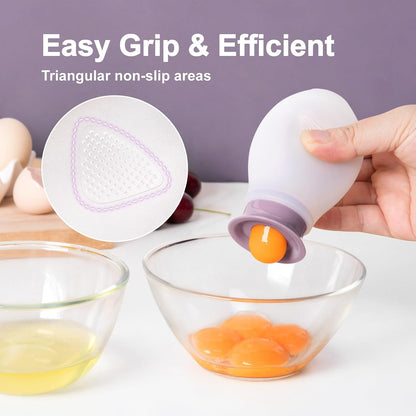 Egg Separator for Raw Eggs, Silicone Egg White Separator, Fun & Easy Gadget