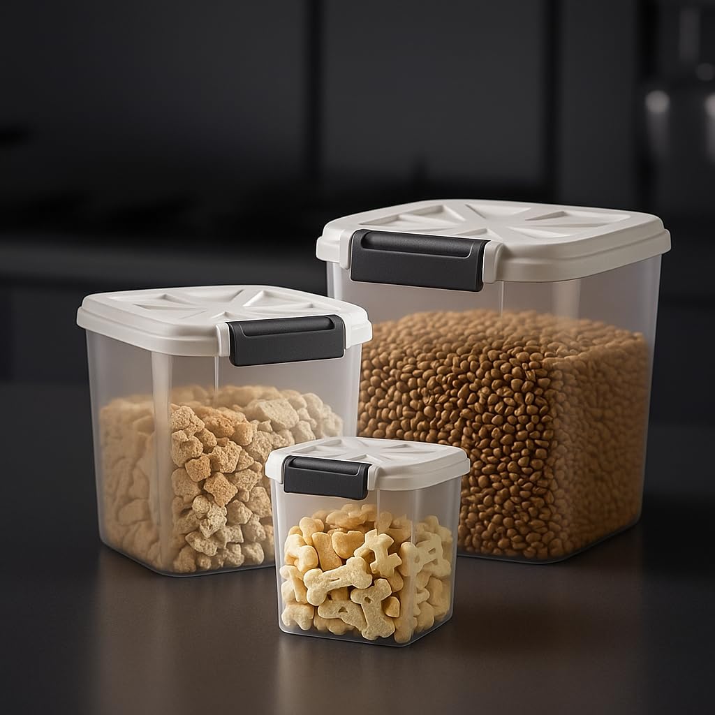 LivLab Mker Dog Food Storage Container - 6L/6KG/10LBS Pet Food Storage Containers With Lids & Scooper, BPA Free Airtight Storage Containers Store Dry Food For Kitchen Pantry