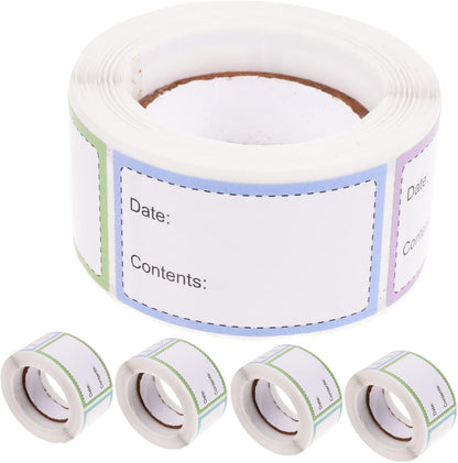Homoyoyo 5Rolls Portable Date Labels Multi Function Food and Bottle Stickers for Kitchen and Office Organization Removable and Storage for Foods