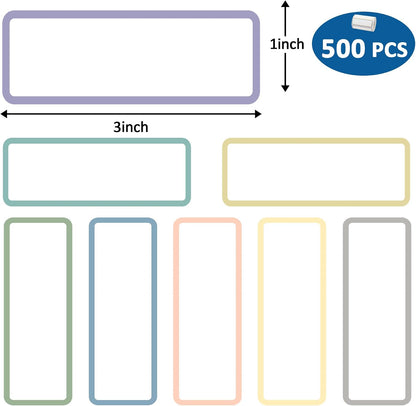 500 Pcs 1×3 Inch Removable Freezer Labels, Waterproof, Oil & Tear Resistant, No Residue Writable Stickers for Food Containers, Jars, Pantry and Meal Prep (Boho-Date)