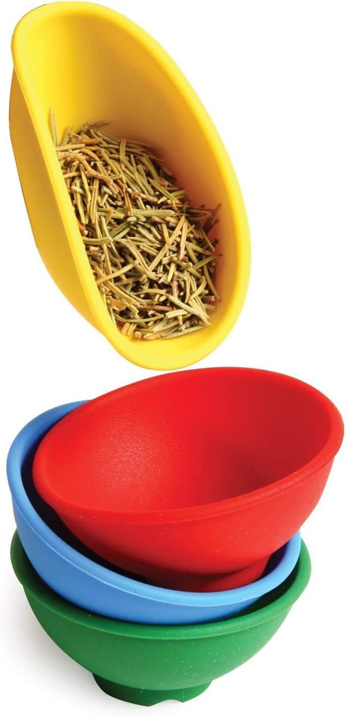 GBSTORE 4 Pcs Silicone Mixing Bowl Prep and Serve Bowls for Mixing Facial Mask or Holding Ingredient