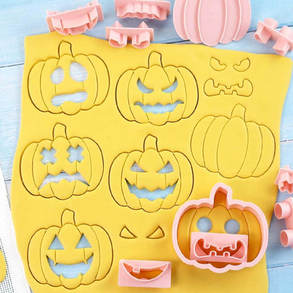 Mini Pumpkin Cookie Cutters, DIY 3d Halloween Raised Design Cookie Stamps