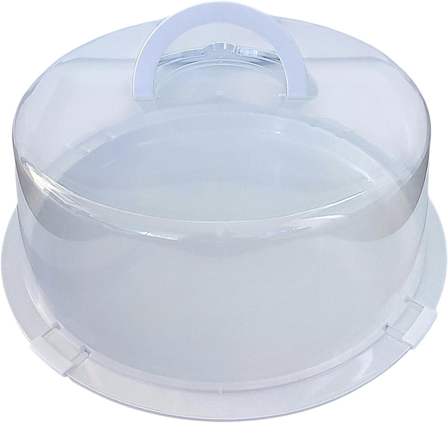 2 Reusable Cake Carriers with Lids 12x12x4.75 Inch BPA Free Lightweight Plastic Containers Fits 10-Inch Cakes – Freezer Safe Stackable Storage with Handles for Transport