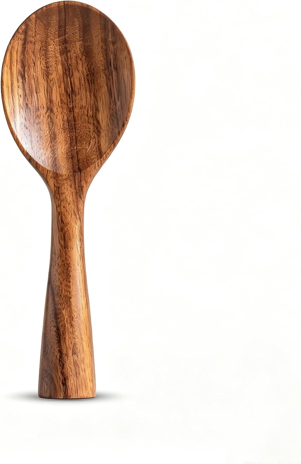 Ninefish Acacia Wood Rice Paddle Set, Non-Stick Wooden Standing Rice Spoon Scooper Spatula, Heat Resistant Rice Cooker Spoon, Durable Natural Wood Serving Utensils for Rice & Potato Servers