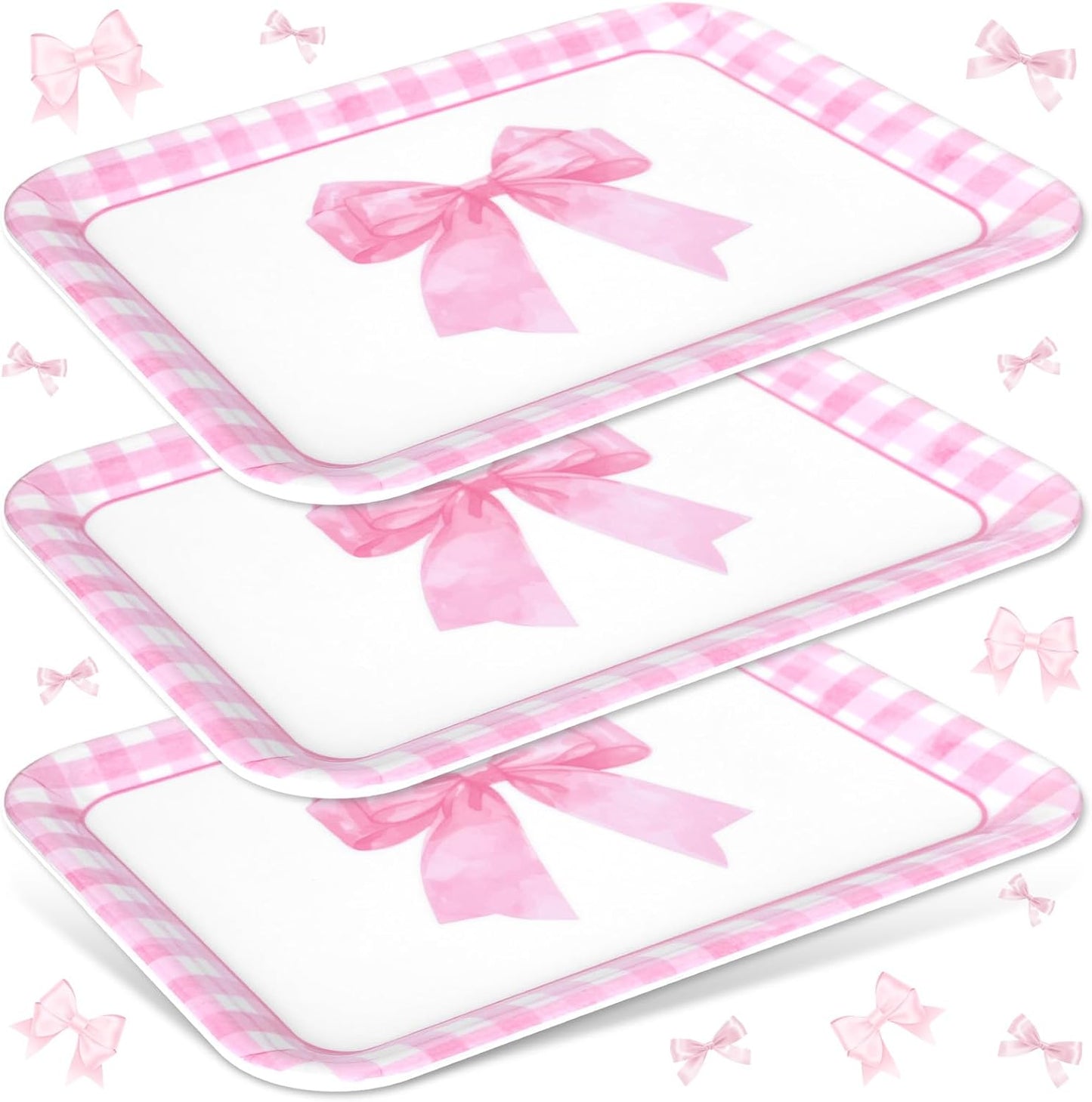 JarThenaAMCS 3Pcs Graduation Serving Trays 13 x 10 Inch Bachelor' s Hat Diploma Glitter Reusable Melamine Platter Congrats 2026 Grad Serving Dishes for Graduate Party Sharing Snacks Fruit Dessert