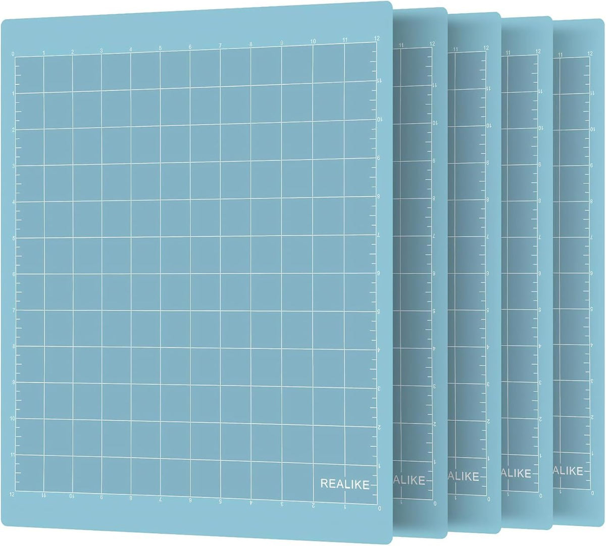 REALIKE 12x12 Light Cutting Mat Compatible with Cricut Maker 3/Maker 4/Maker/Explore 3/4/Air 2/Air/One(3 Mats), Gridded Adhesive Non-Slip Cut Mat for Crafts, Quilting, Sewing and All Arts