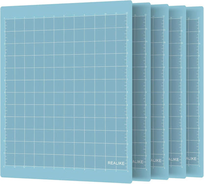 REALIKE 12x12 Light Cutting Mat Compatible with Cricut Maker 3/Maker 4/Maker/Explore 3/4/Air 2/Air/One(3 Mats), Gridded Adhesive Non-Slip Cut Mat for Crafts, Quilting, Sewing and All Arts