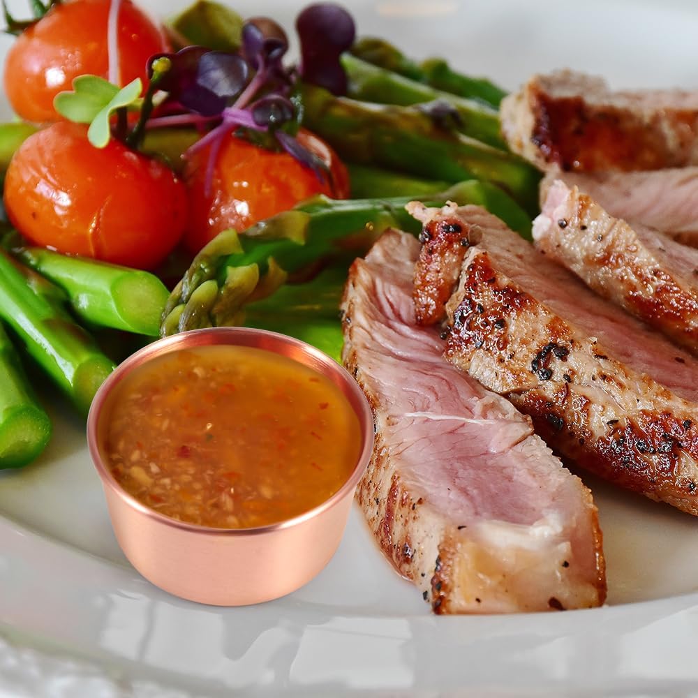 Ramekin Sauce Dipping Bowl Mini Sauce Cups Pudding Condiment Cups for Home Party Stainless Steel (Sliver 12 Pack 50ml)