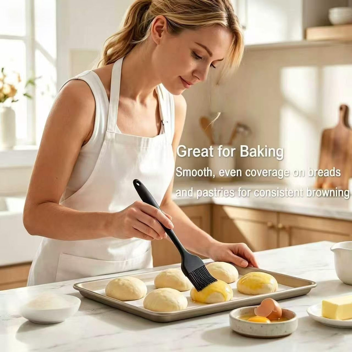 Silicone Basting Brush 2 Pack with Steel Core, Heat Safe BBQ Pastry