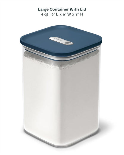 Caraway 4qt Glass Airtight Food Storage Container with Lid – Non-Toxic, BPA-Free Kitchen Storage Container – Stackable, Space-Saving Airtight Container for Dry Goods and More - Mist