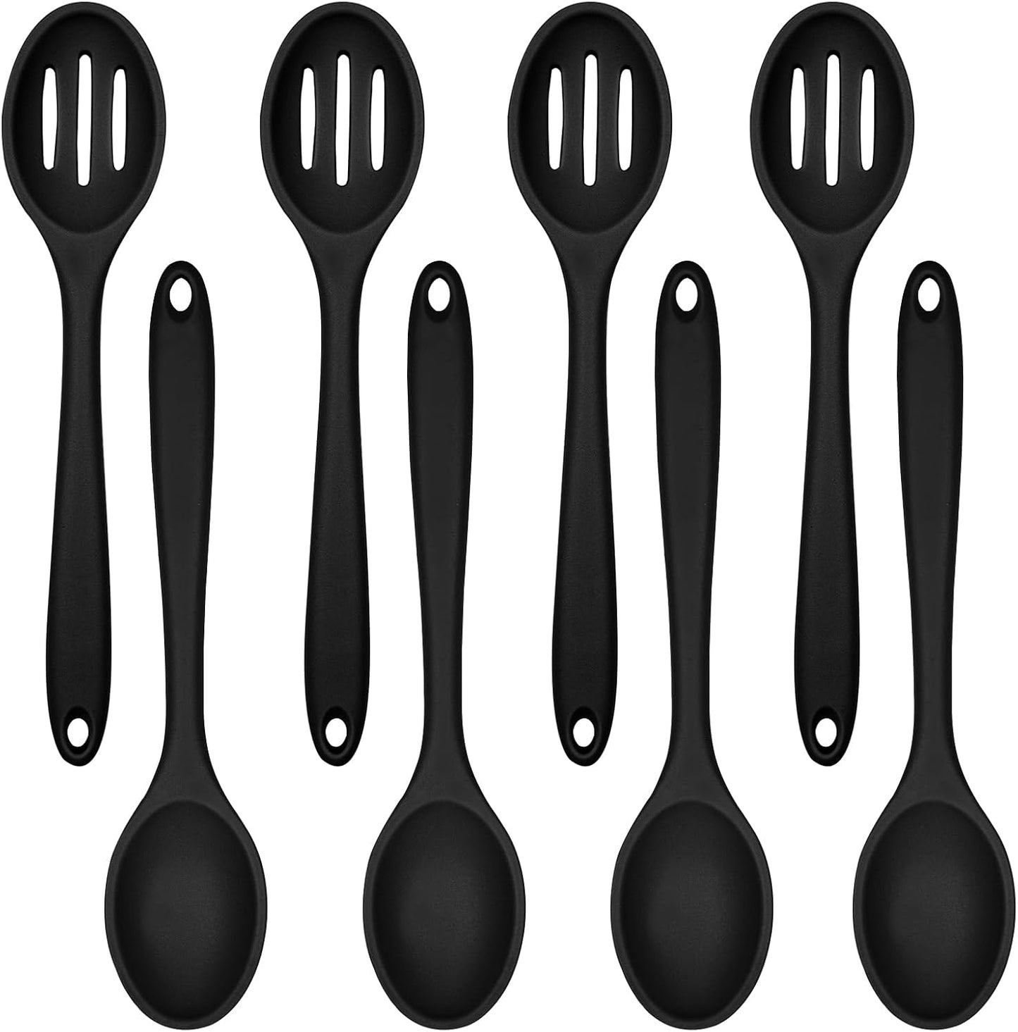 ELANE 8 Pcs Silicone Cooking Utensils Set,Silicone Serving Spoons Cooking Spoons for Nonstick Cookware for Kitchen Salads