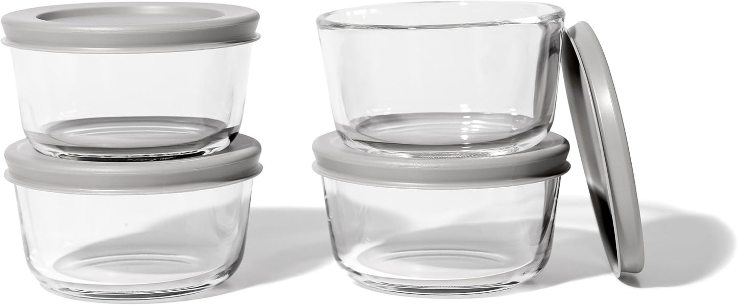 6-Piece Glass Food Storage Containers Set (3 Containers + 3 BPA-Free Lids) | 2-Cup, Leakproof | Microwave, Freezer, Oven & Dishwasher Safe | Ideal for Meal Prep & Pantry Organization, Pistachio