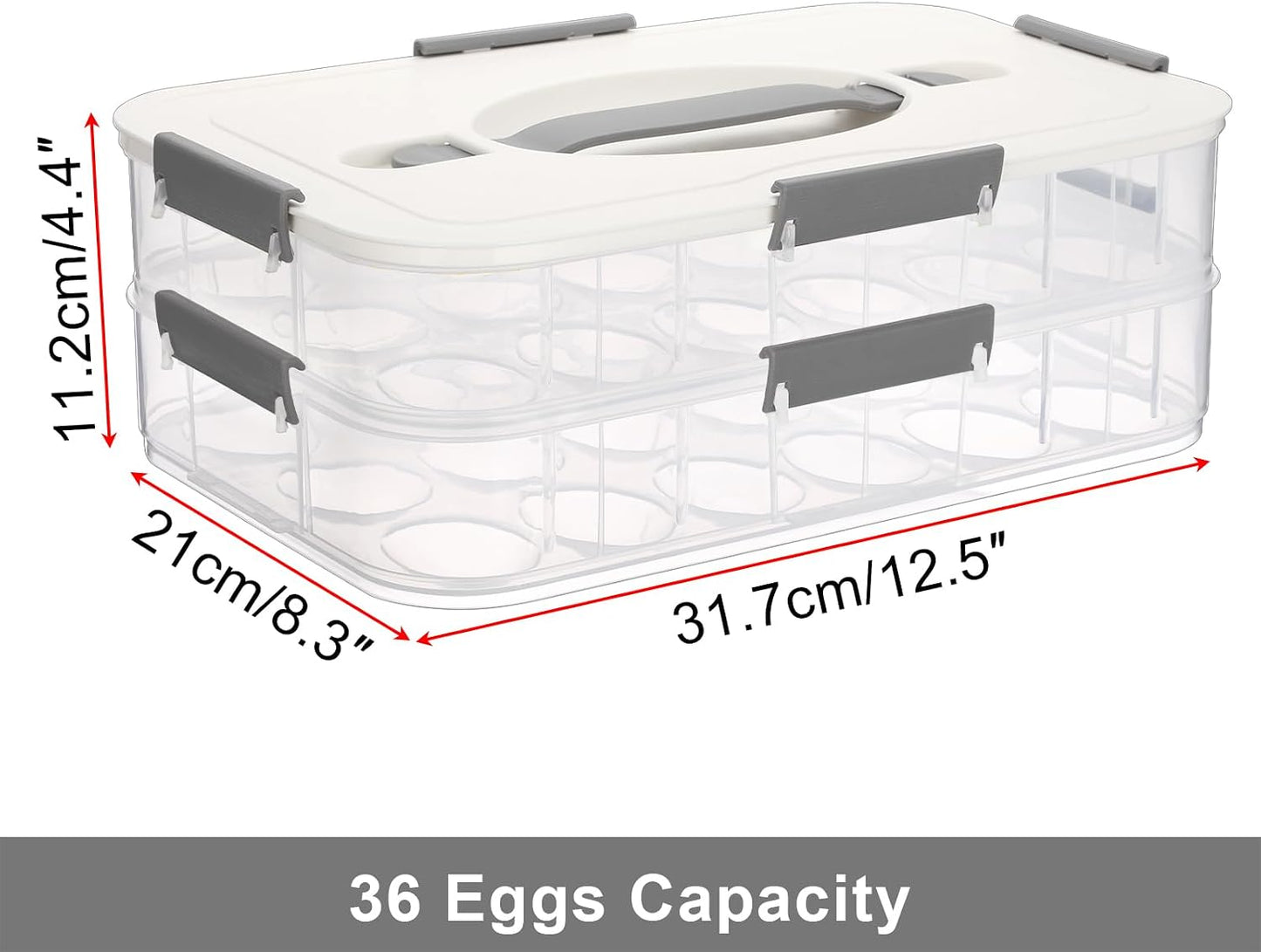 BTSKY Deviled Egg Platter with Lid, 3-Layer 54 Slots Deviled Eggs Carrier, Clear Portable Egg Holder for Fridge Reusable Deviled Eggs Tray Carton Box for Easter and Party Favor (3-Layer, Orange)