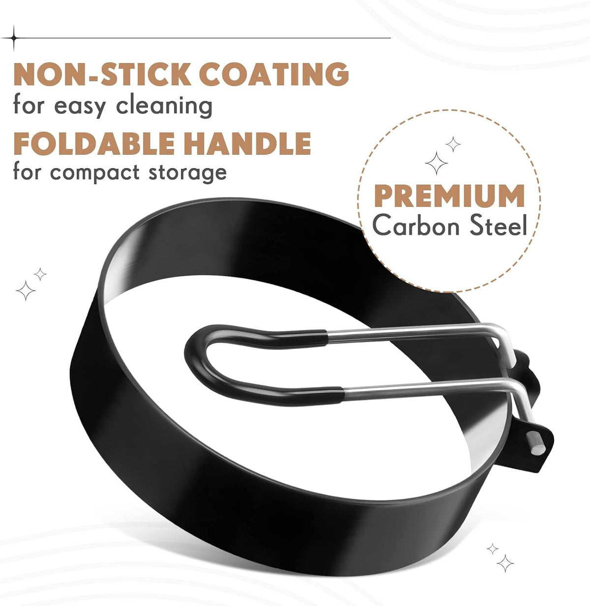Yaomiao 12 Pcs Egg Rings for Griddle Nonstick Pancake Mold, 3 Inch