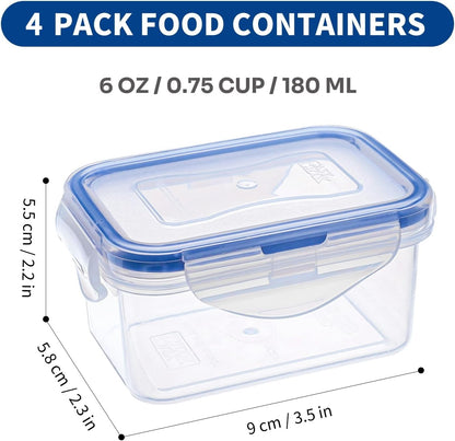 KIGI Airtight Reusable Meal Prep Containers, Leak-Proof & Stackable, 4-Sided Locking Lids, Ideal for Food Storage, Lunch & Leftovers, Microwave, Freezer & Dishwasher Safe, 39 oz, 4.8 Cup, 12 Piece Set