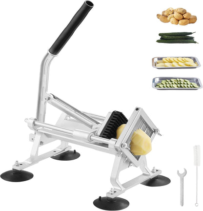 VEVOR Commercial Vegetable Slicer, 3/8" and 3/16" Tomato Slicer, Stainless Steel and Aluminum Alloy Vegetable Cutter Slicer, Manual Tomato Slicer with Non-slip Feet, for Tomatoes, Potatoes, Onions