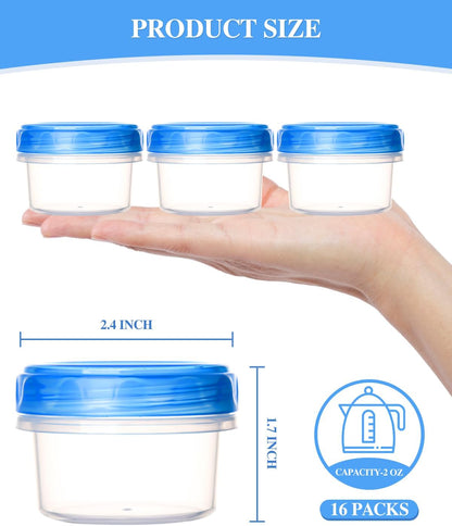 Heavy Duty Airtight Plastic Containers with Twist Top Lids, Stackable Freezer Containers for Lunch, Salad, Soup, Leftover, Ice Cream, BPA Free [6 Pack-32 oz]