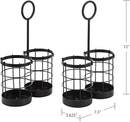 Metal Buffet Caddy Tabletop Organizer, Flatware Napkin and Plate Picnic Caddy Stackable Serving Set for Kitchen, Picnic, Camping, Party,Dining, Entertaining, Parties,Thanksgiving
