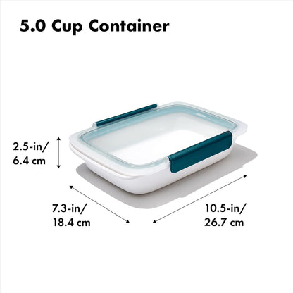 OXO Good Grips Prep & Go Snack & Dip Container, Snack Fuss-Free on the Move, Leakproof Reusable Small Meal Food Storage and Lid, Food Containers with Lids, Snack Organizer, 1.6 Cups/0.4 L