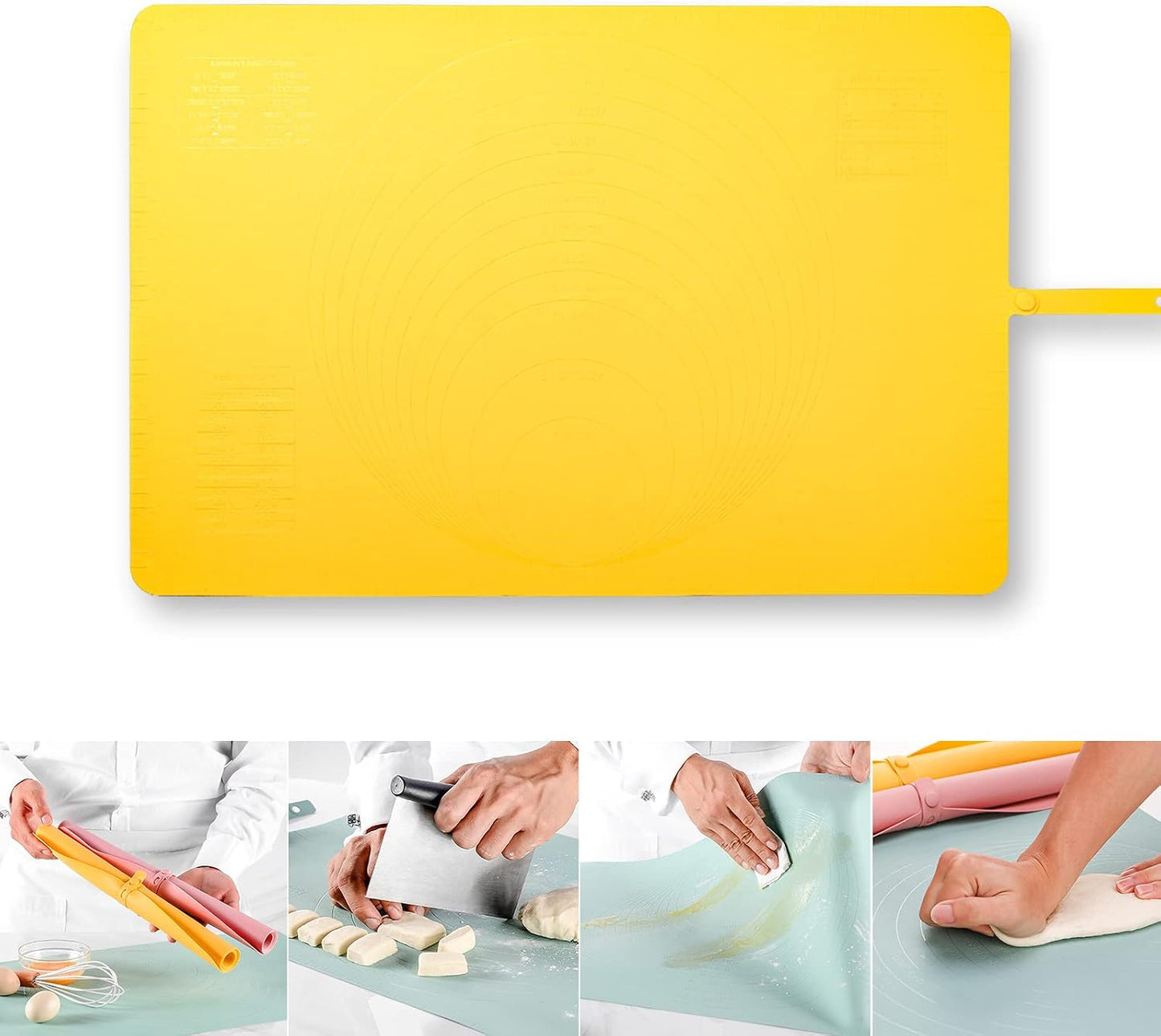 Extra Large Kitchen Silicone Pad, Extra Thick Silicone Baking Mat, Kneading Mat, Silicone Pastry Mats, Heat Resistant Non Slip Non Stick 23.6''x15.7'' Dough Mat, Mother's Day Gift for Mom Wife Women