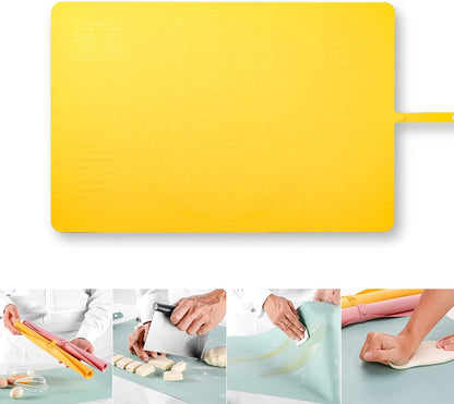 Extra Large Kitchen Silicone Pad, Extra Thick Silicone Baking Mat, Kneading Mat, Silicone Pastry Mats, Heat Resistant Non Slip Non Stick 23.6''x15.7'' Dough Mat, Mother's Day Gift for Mom Wife Women