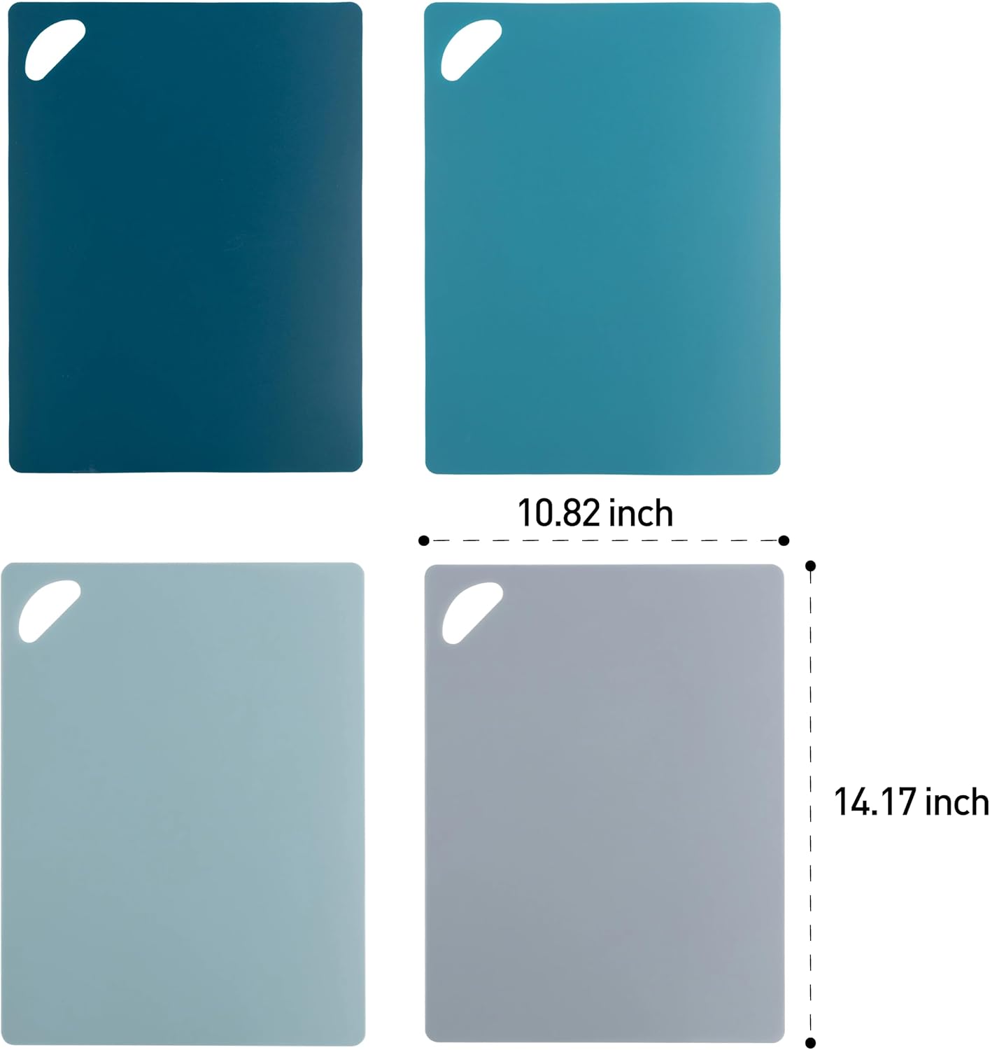 4 Pack Nonslip Flexible Cutting Mats, 14.1" x 10.8", 50% Recycled PP, Multicolor