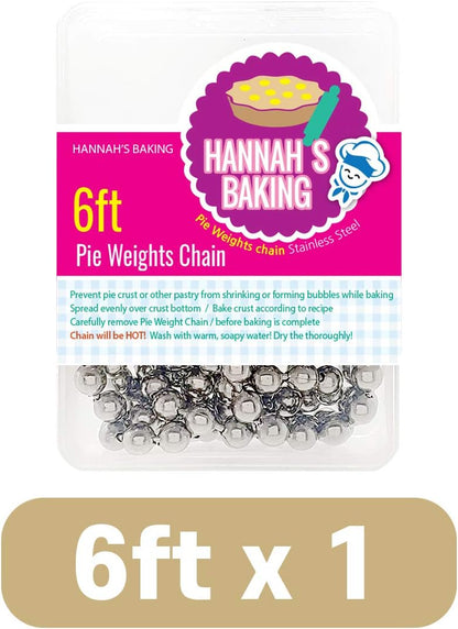Durable Baking Supplies: Stainless Steel Chain Pie Weights, Reusable and Easy to Clean, Odorless, Safe Pie Weights for Pie Crusts, Oven Safe Baking Beads (10 feet)