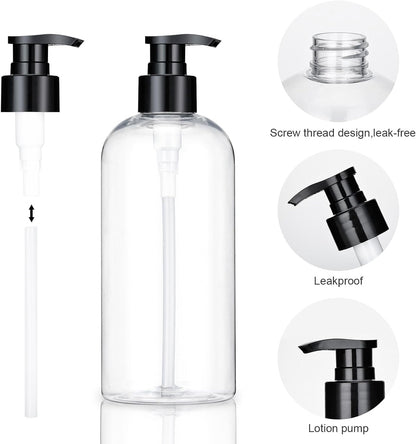 Plastic Pump Bottles Dispenser 2Pack 10oz Shampoo Bottle BPA Free