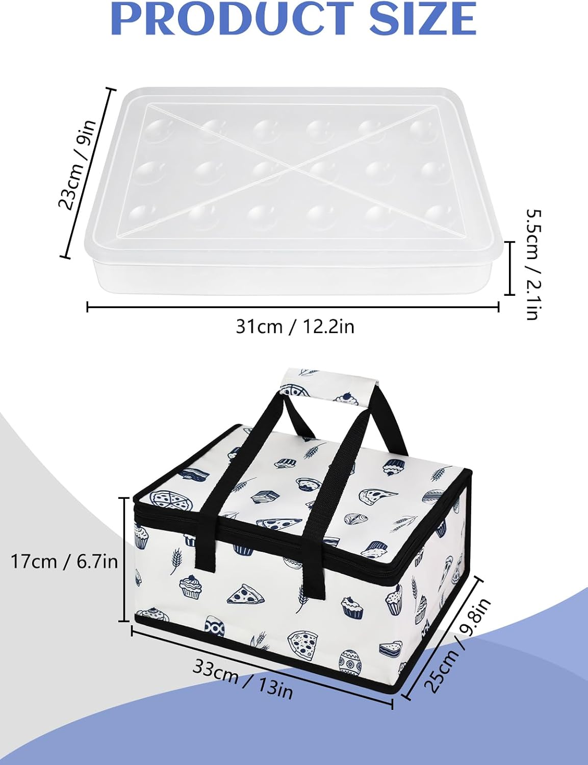 Artcome 2 PC Deviled Egg Storage Containers with Lids, Travel Carrying Bag & Pastry Decorating Kit - Stackable Egg Holder, Portable Platter for Parties, Easter, Picnics and Travel - PP Material