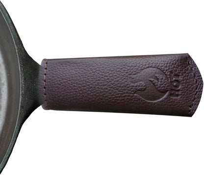 Leather Cast Iron Skillet Pan Handle Cover (Standard 4.5) Thick Leather Heat Resistant Handle Holder for Cast Iron Skillets & Pans (Handmade)