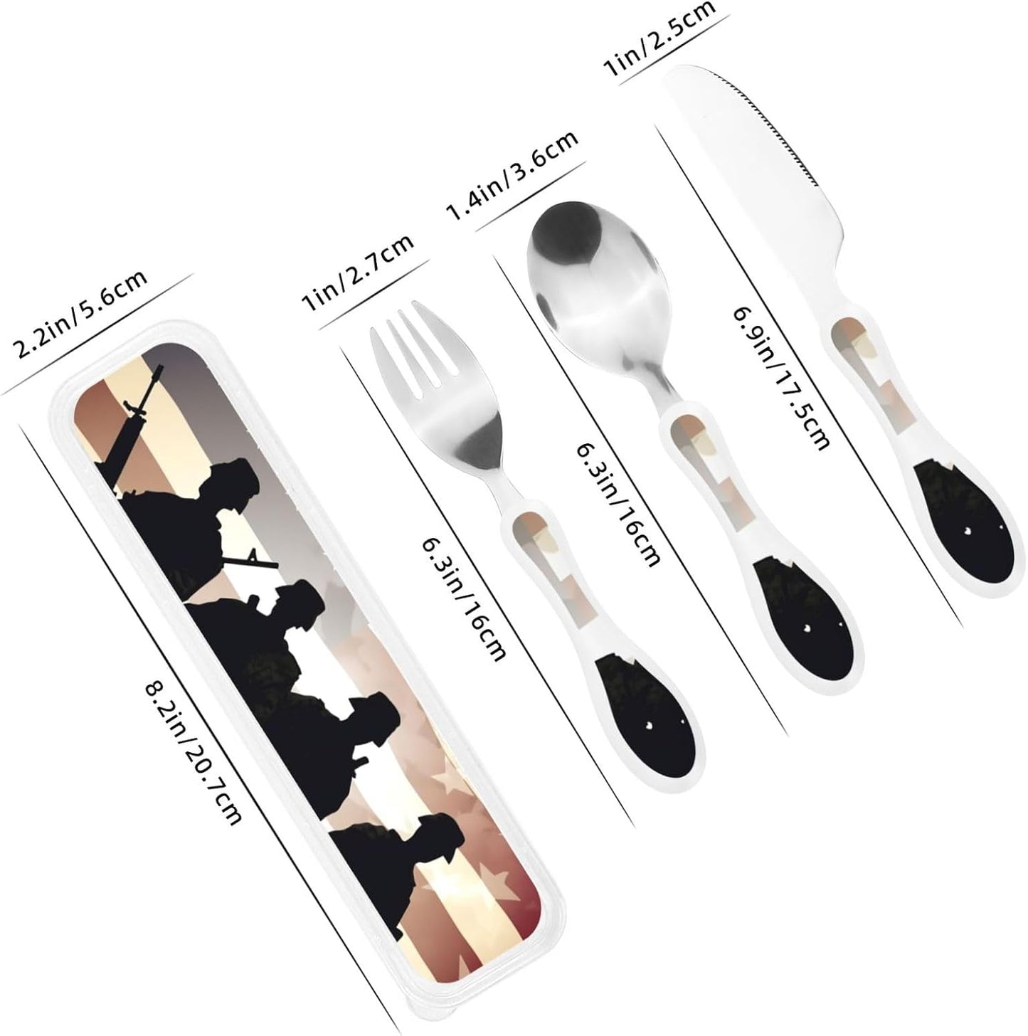 3-Piece Kids Silverware Set With Storage Case, Stainless Steel Reusable Children Safe Knife Spoon Fork Set Ocean Sea Animal Shark Children Flatware Set For Kids Lunch Box