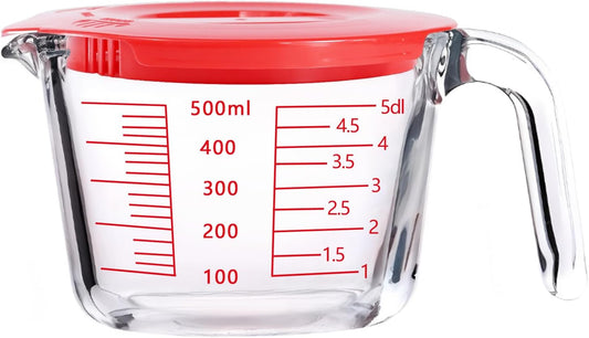 2-Cup Borosilicate Glass Measuring Cup with Lid