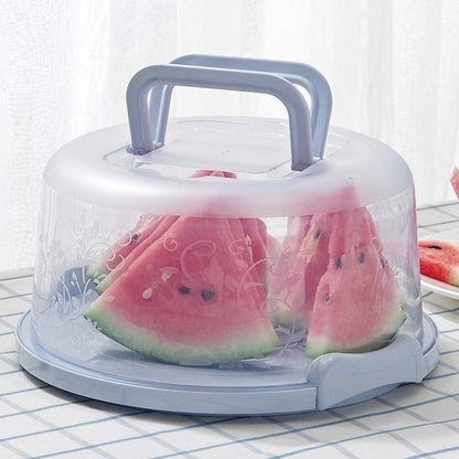 Plastic Small Cake Carrier Holder Cover Round Container with Collapsible Handles Suitable for 7 inch Diameter and 2.5 inch Height Cake (Pink)