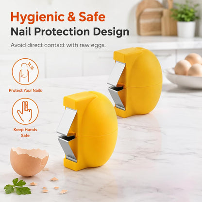 Handheld Egg Shell Opener, Eggshell Separator and Cutter, Food Grade PP Stainless Steel Egg Topper Cutter for Chicken Duck Eggs, Portable Lightweight Kitchen Gadget for Home Cooking Baking (orange)