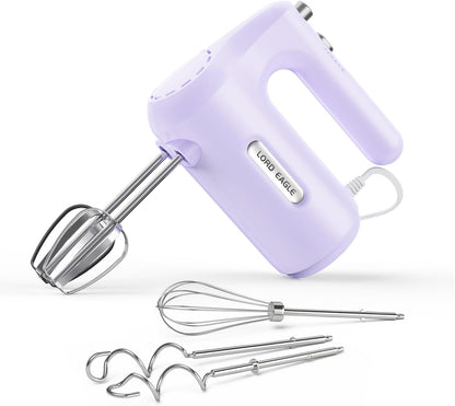 5-Speed Small Hand Mixer Electric, 300W Compact Portable, Black