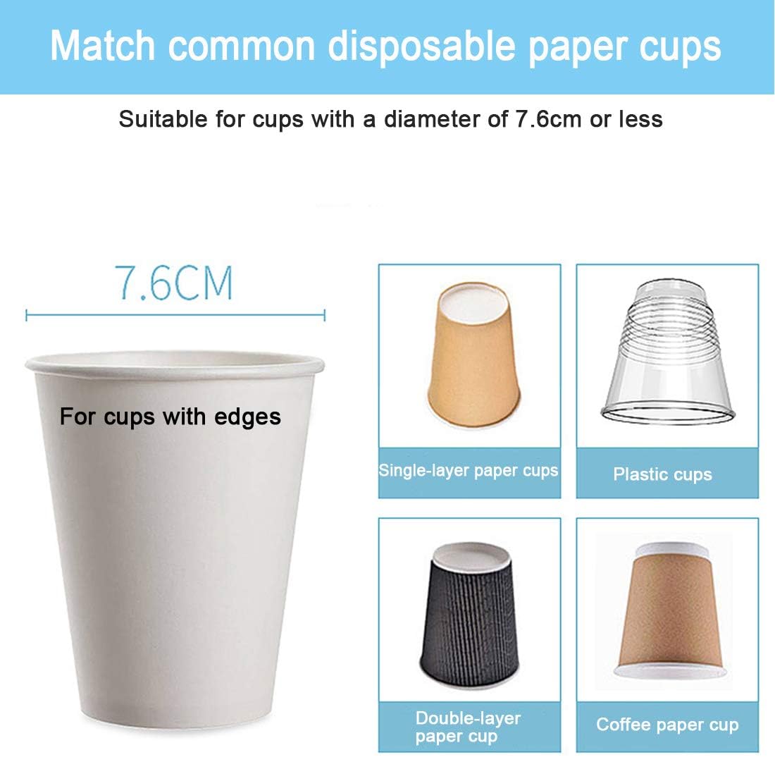 Cup Dispenser Wall Mounted Plastic Water Dispenser Disposable Cup Holder Rack, Paste or Screw Plate Mountable for Paper Cups Halloween Party Supplies(L, White)