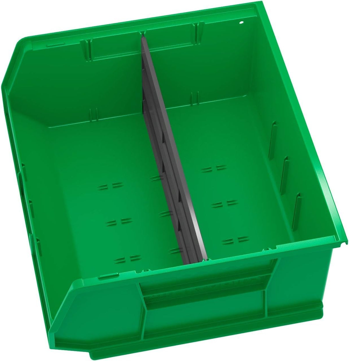 Akro-Mils 30250 AkroBins Plastic Storage Bins, Space-Saving Stackable Bins for Garage, Pantry, Craft Organization, 15" x 16" x 7", Black, 6-Pack