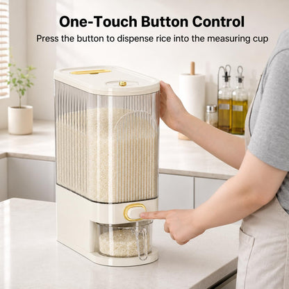 22-Pound Transparent High-Capacity Rice Bin Features a Lid, Time Scale, and Measuring Cup，a Sealed Moisture Proof Grain Storage Container Suitable for Storing Rice, Corn, and More. (22, Pounds)