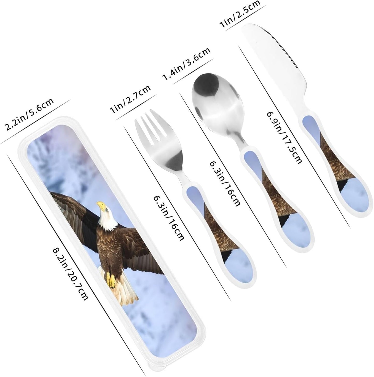 3-Piece Kids Silverware Set With Storage Case, Stainless Steel Reusable Children Safe Knife Spoon Fork Set Ocean Sea Animal Shark Children Flatware Set For Kids Lunch Box