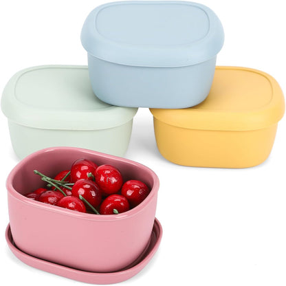4 Pcs Silicone Food Storage Containers with Lids，BPA Free Reusable Silicone Storage Containers for Food Freezer Containers Freezer Dishwasher Safe (33.8oz, 20oz, 10oz, 6.7oz)