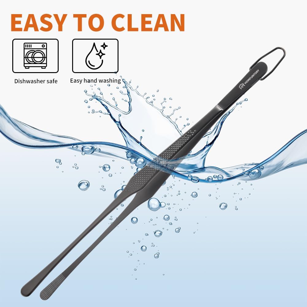 Stainless Steel Cooking Tweezers Set, 10 & 12 Inch Precision Kitchen Tweezers with Star Dot Texture & Elevated Tips | Galaxy Grip Series, 4-Piece (Silver)