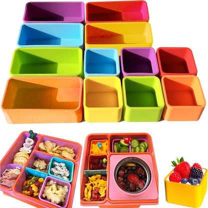 IELEK Silicone Bento Lunch Box Dividers Reusable Bento Box Containers Bundle Accessories- Non-Toxic, BPA Free, Dishwasher Safe