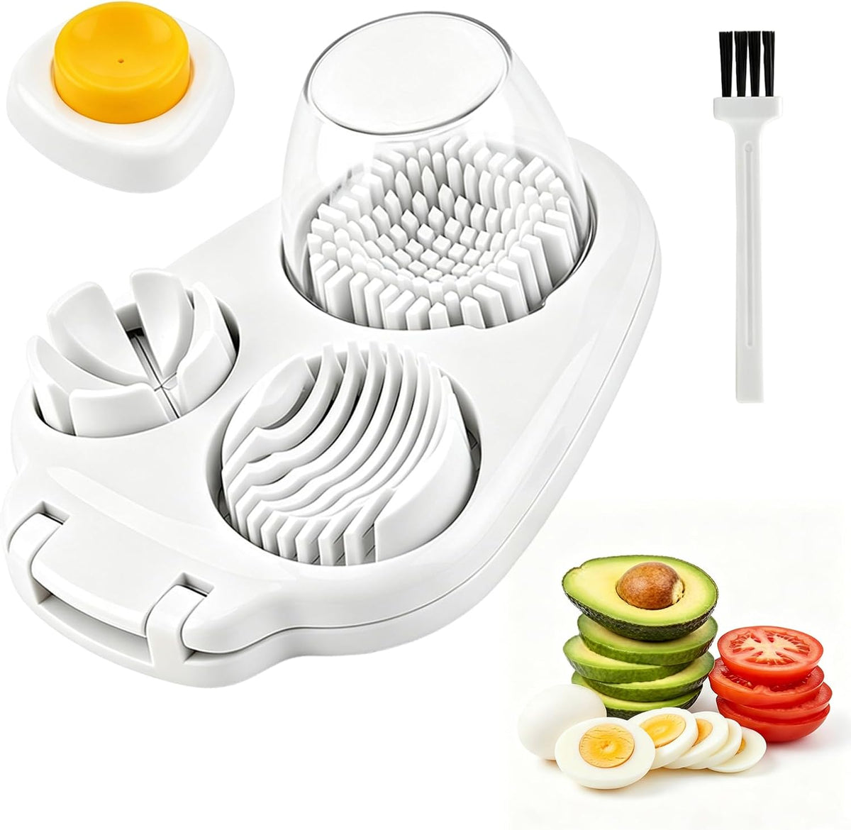 Egg Slicer for Hard Boiled Eggs, 3-in-1 Stainless Steel Egg Cutter