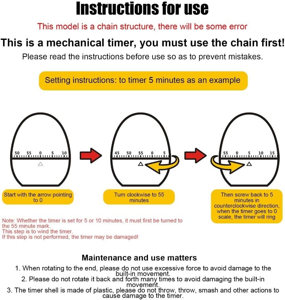 60-Minute Mechanical Kitchen Timer – Audible Alarm Egg-Shaped Design Wind-Up Alarm Clock for Cooking Baking and Study(Gold)