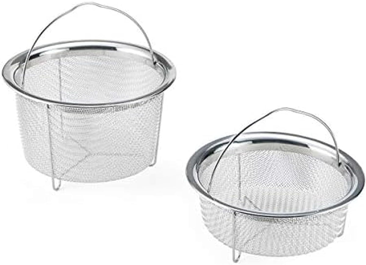 Instant Pot Official Mesh Steamer Basket Set, Stainless Steel, Dual-Purpose Steamer & Strainer, Easy-Lift Handle, Dishwasher Safe, Rust-Resistant, Essential Accessory for Healthy Cooking