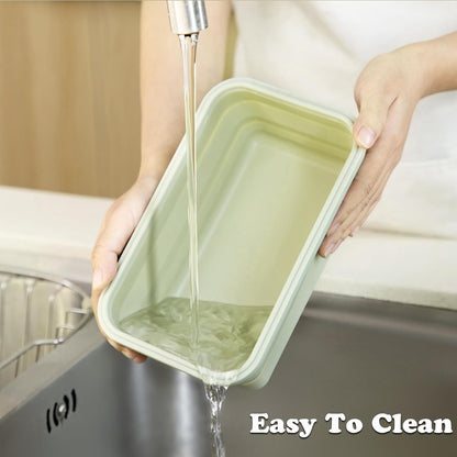Large Silicone Food Storage Containers 68oz/2000ml 4 Pack | Collapsible Meal Prep Containers, Airtight Leakproof Lid, Containers for Camping, Microwave Freezer Dishwasher Safe