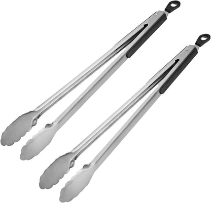 Grilling Tongs,16 In Long Stainless Steel BBQ Tongs, Kitchen Tongs